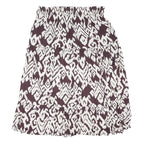 FAT FACE Womens Black & White Printed Swing Knee Length Cotton Blend Skirt UK 20