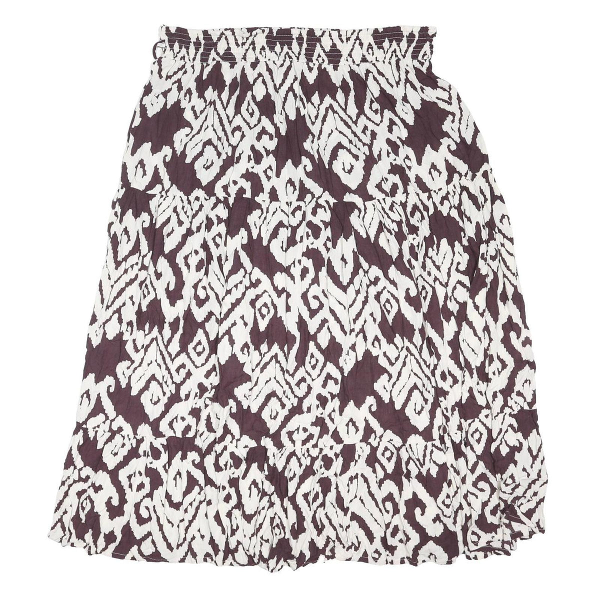 FAT FACE Womens Black & White Printed Swing Knee Length Cotton Blend Skirt UK 20