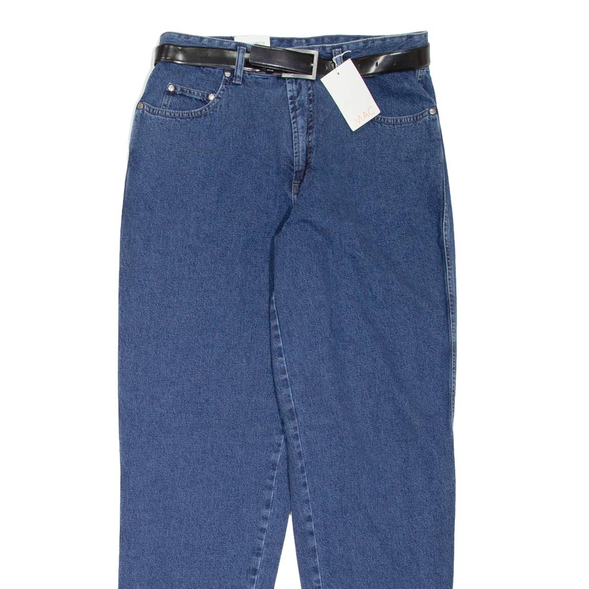 MAC Jessy Belted Womens Jeans Blue Regular Mom W30 L32