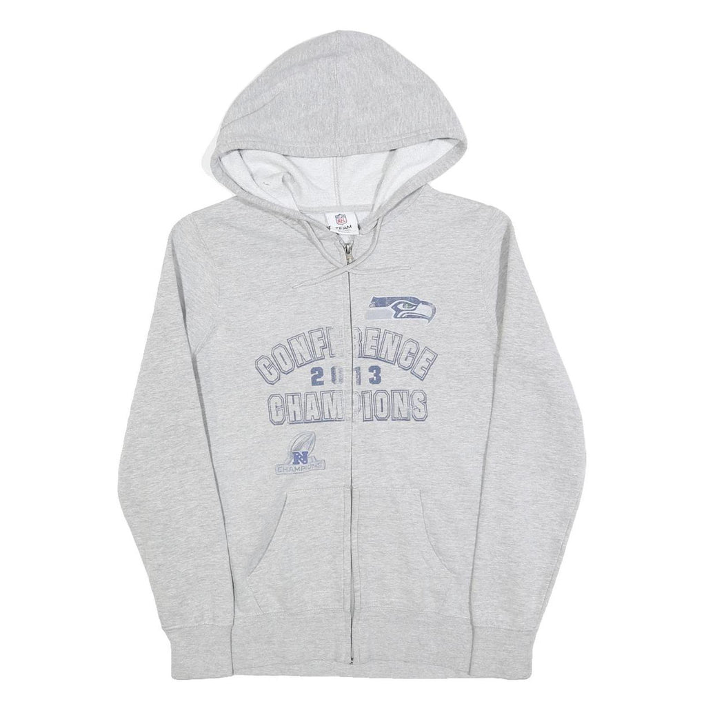 NFL Womens Grey 2013 Conference Champions Full Zip Hoodie S NFL Team Logo