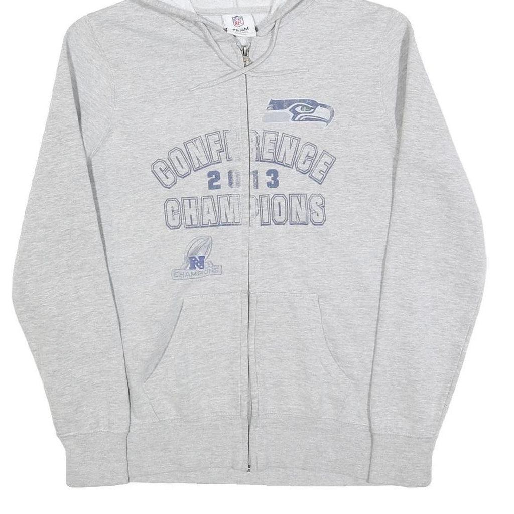 NFL Womens Grey 2013 Conference Champions Full Zip Hoodie S NFL Team Logo
