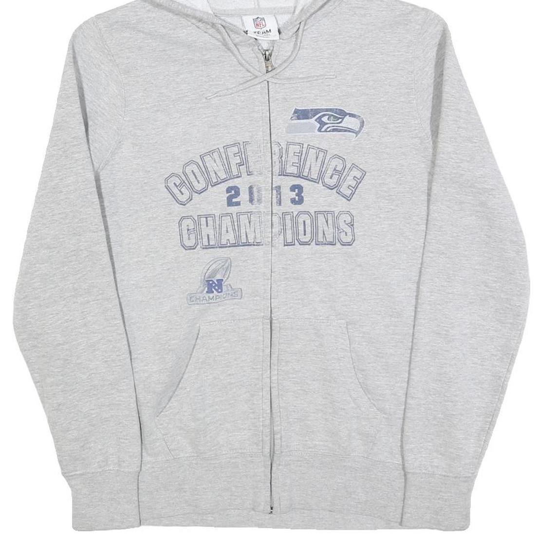 NFL Womens Grey 2013 Conference Champions Full Zip Hoodie S NFL Team Logo