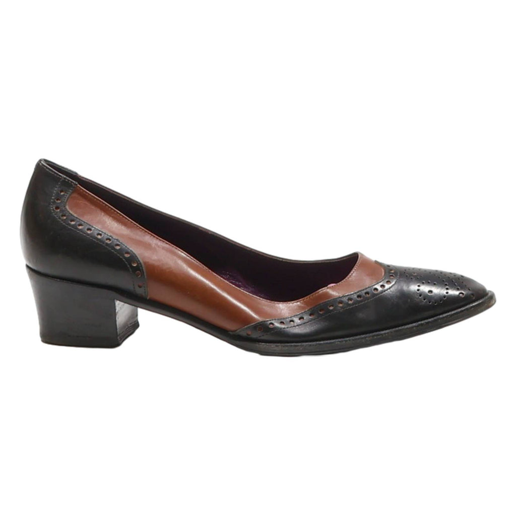 BRUNO MAGLI Brogue Pump Heels Brown Leather Womens UK 5.5