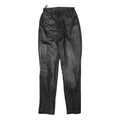 Womens Black Slim Leather Trousers Zip W25 L30 Stylish Fitted Pants