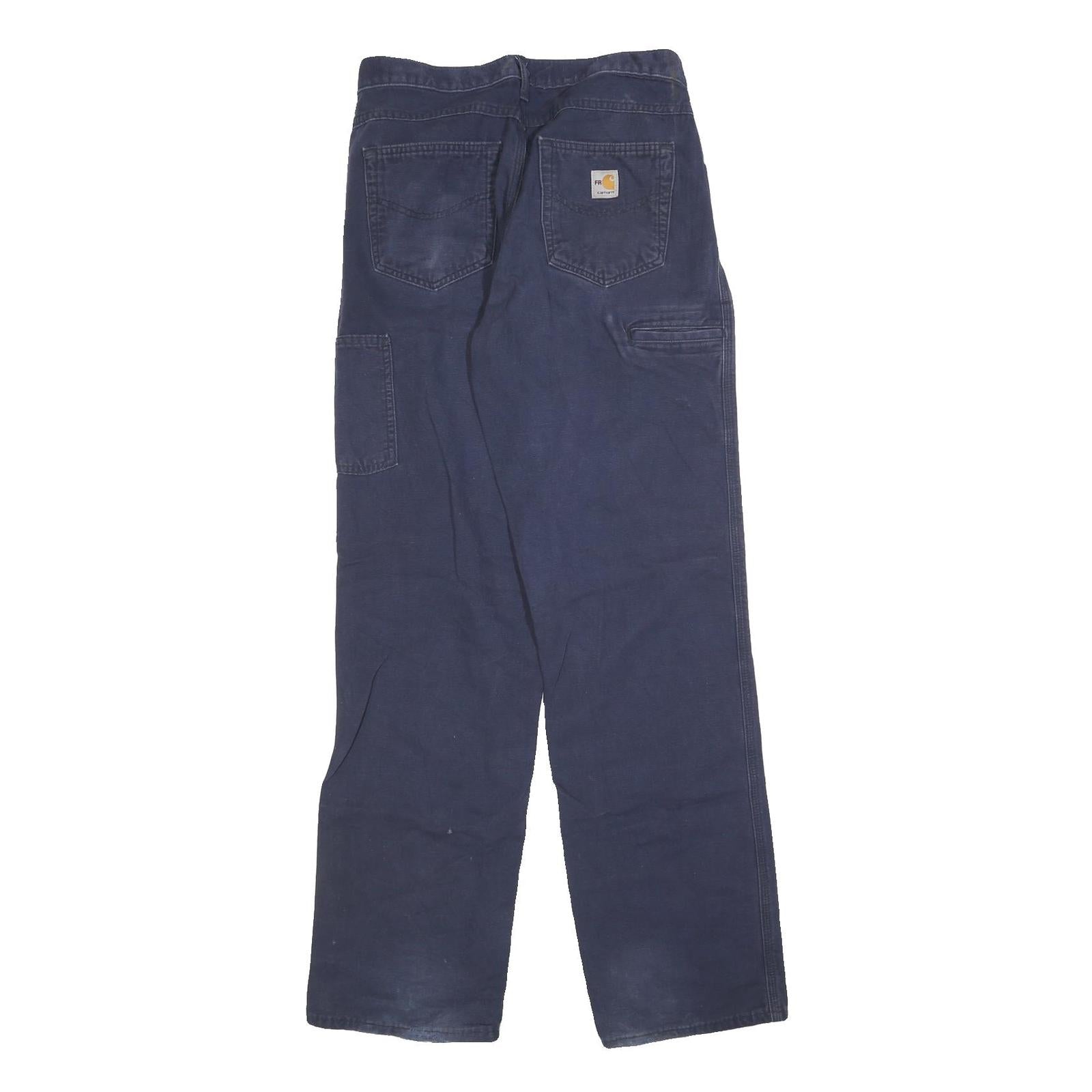 CARHARTT Mens Blue Regular Fit Straight Leg Denim Jeans W31 L34 Workwear Zip