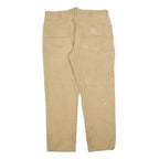 CARHARTT Mens Cotton Blend Beige Relaxed Straight Trousers W38 L29 Workwear Zip