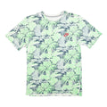 NIKE Mens Green & Grey Tropical Print T-Shirt S Short Sleeve Crew Neck Casual