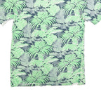 NIKE Mens Green & Grey Tropical Print T-Shirt S Short Sleeve Crew Neck Casual