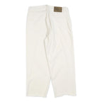 CALVIN KLEIN Womens Jeans White Relaxed Straight Cotton W32 L24 Frayed Hem Zip