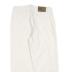 CALVIN KLEIN Womens Jeans White Relaxed Straight Cotton W32 L24 Frayed Hem Zip