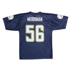 NFL San Diego Chargers Home #56 Merriman Mens Jersey Blue USA V-Neck M