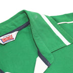 LONSDALE Mens Green & White Cotton Blend Short Sleeve Polo Shirt S Embroidered