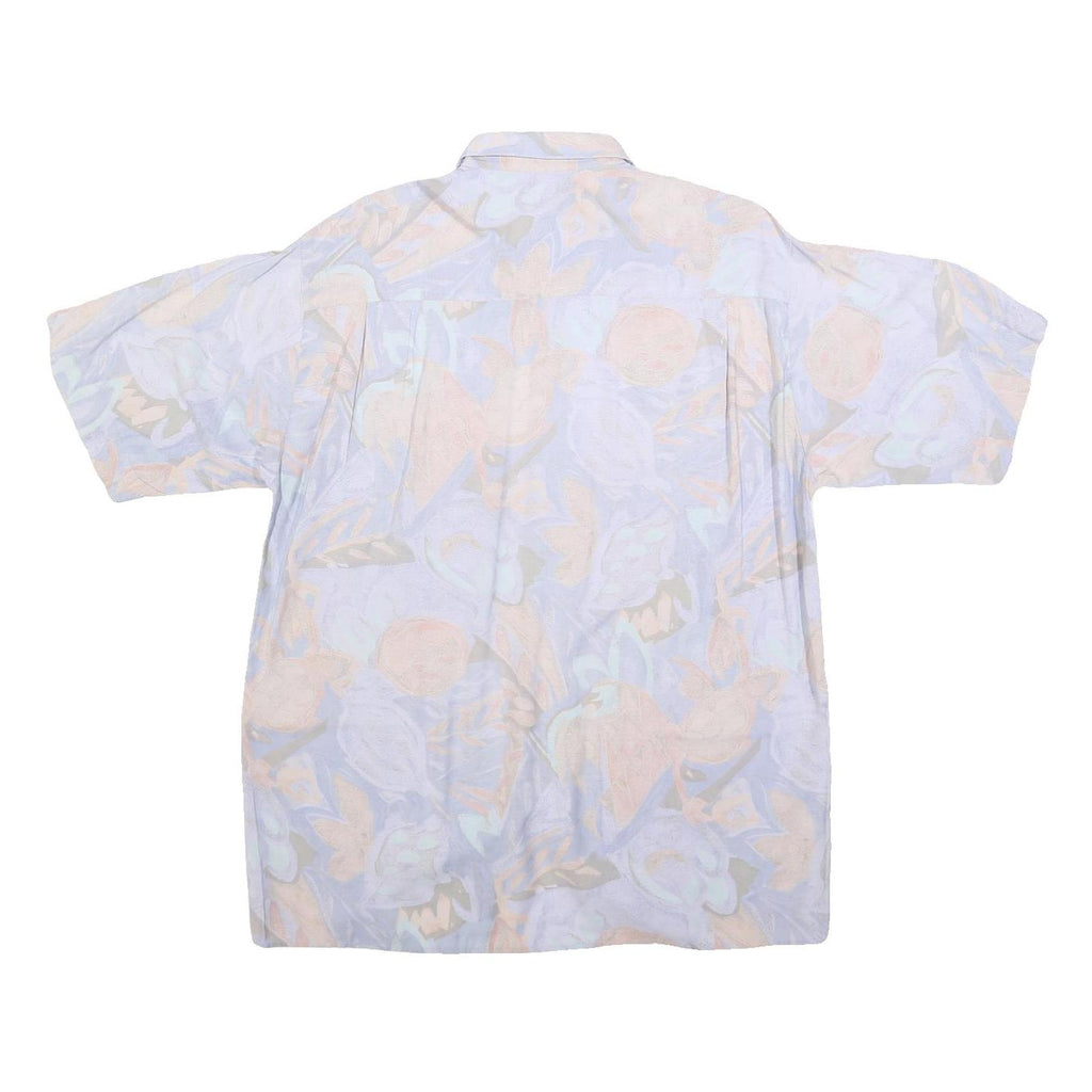 RUDNICK Mens White & Pastel Abstract Pattern Shirt M Cotton Blend Casual Summer