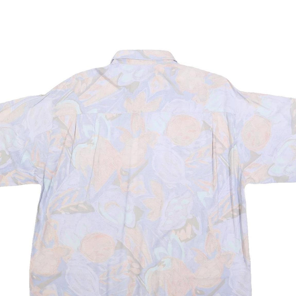 RUDNICK Mens White & Pastel Abstract Pattern Shirt M Cotton Blend Casual Summer