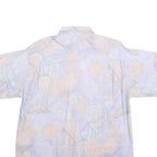 RUDNICK Mens White & Pastel Abstract Pattern Shirt M Cotton Blend Casual Summer
