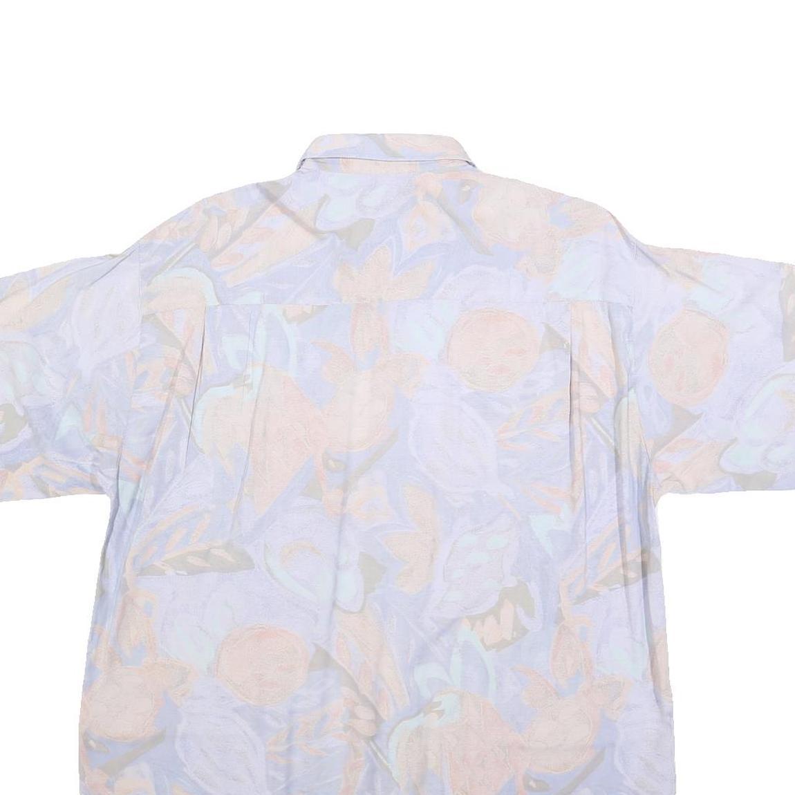 RUDNICK Mens White & Pastel Abstract Pattern Shirt M Cotton Blend Casual Summer