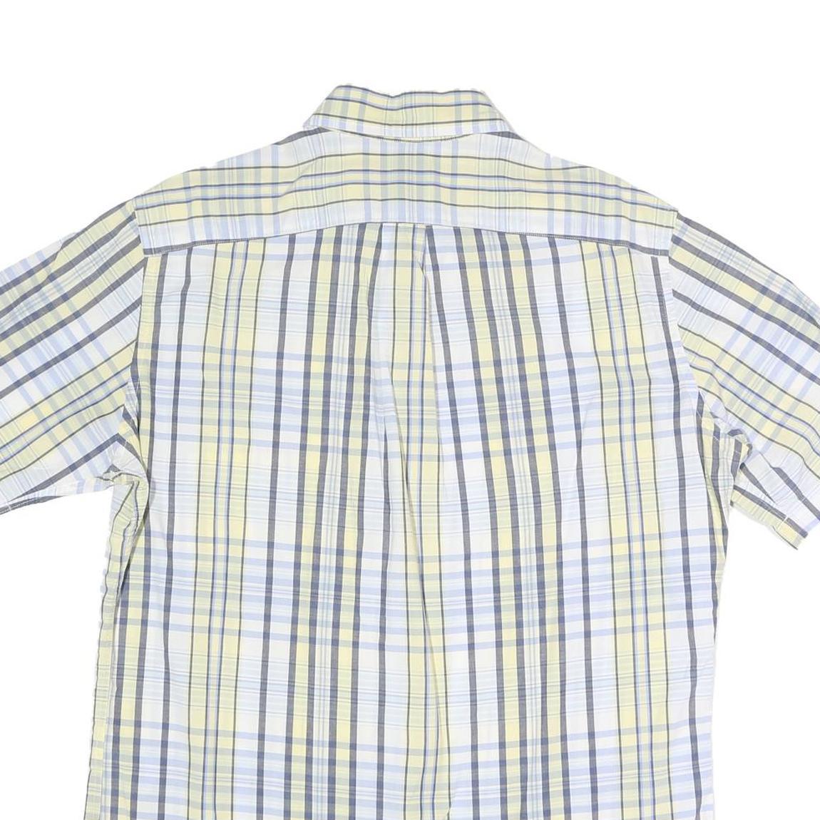 NAUTICA Mens Blue & Yellow Check Shirt M Cotton Blend Casual Smart