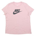 NIKE Womens Pink XL T-Shirt Short Sleeve Crew Neck Cotton Blend Logo Print