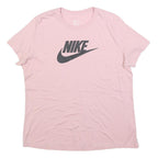 NIKE Womens Pink XL T-Shirt Short Sleeve Crew Neck Cotton Blend Logo Print