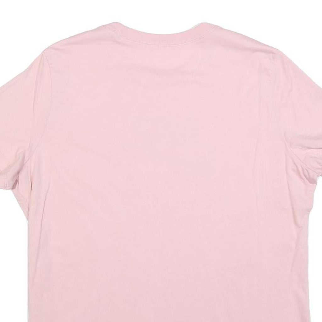 NIKE Womens Pink XL T-Shirt Short Sleeve Crew Neck Cotton Blend Logo Print