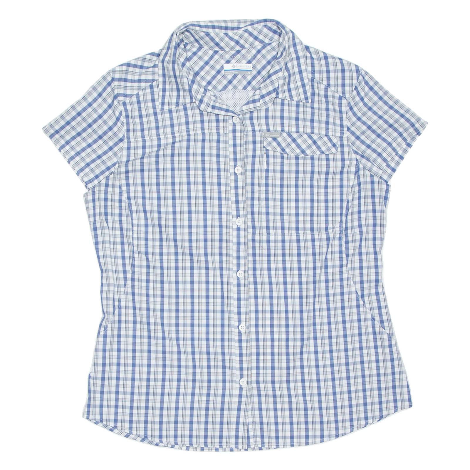 COLUMBIA Womens Shirt Blue Check L