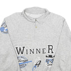 Mens Grey Pullover Sweatshirt L Collar Casual Print Design