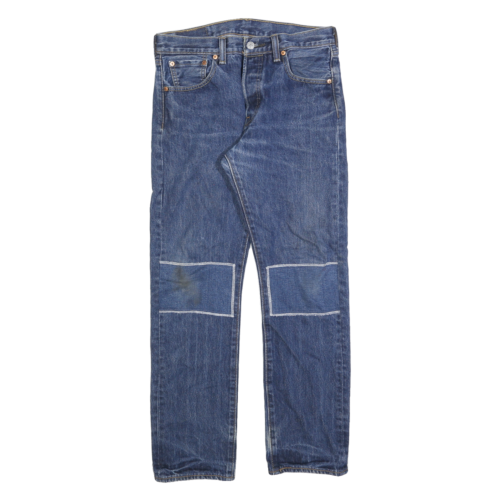 LEVI'S 501 Mens Jeans Blue Regular Straight Denim Medium W30 L30 Classic Button