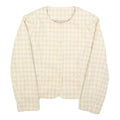 Womens Beige & Cream Checked Button Jacket L Polyester Blend Classic Tailored