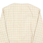 Womens Beige & Cream Checked Button Jacket L Polyester Blend Classic Tailored