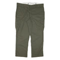 DICKIES Mens Cotton Blend Green Regular Straight Cargo Trousers W42 L30 Zip