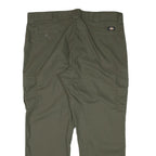 DICKIES Mens Cotton Blend Green Regular Straight Cargo Trousers W42 L30 Zip