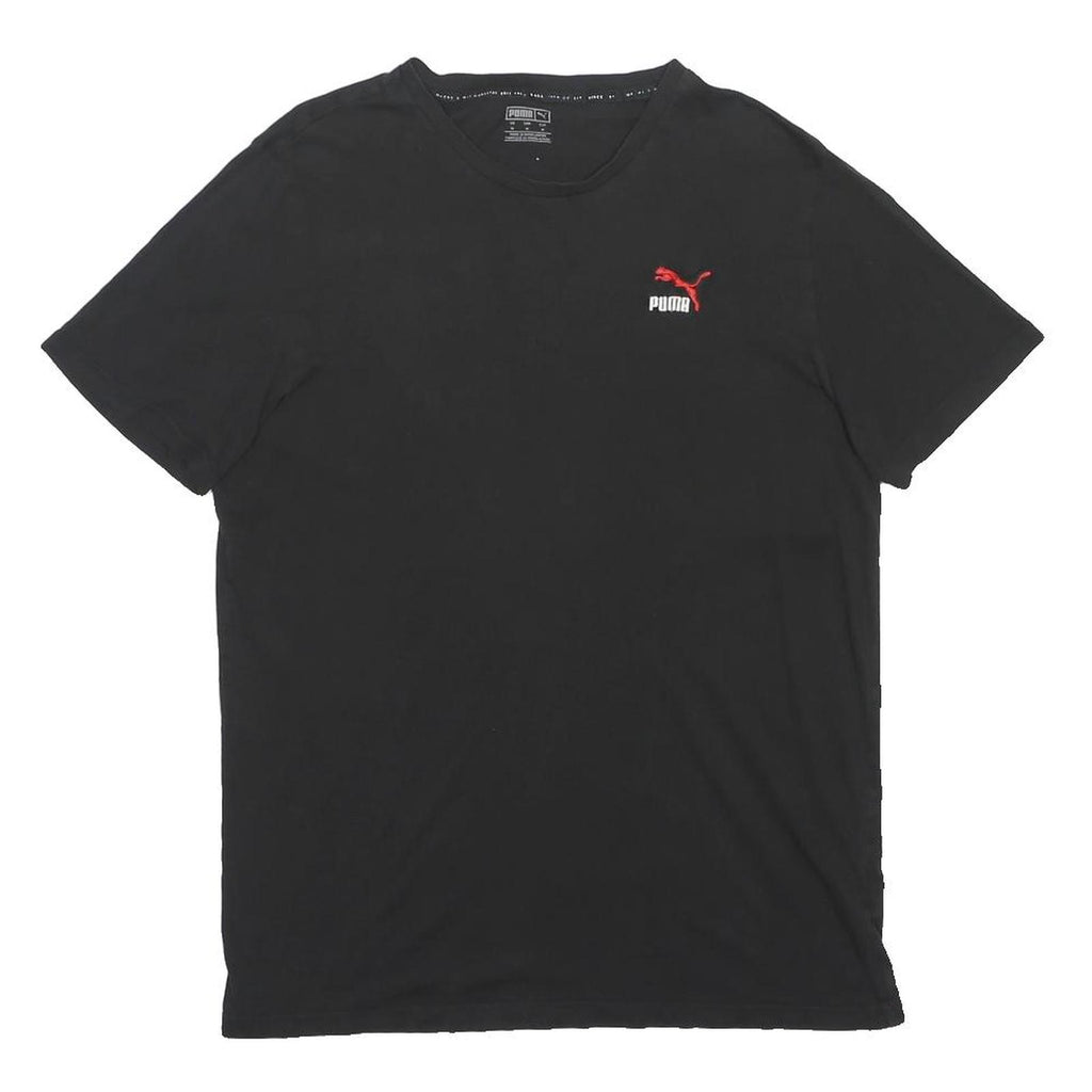 PUMA Mens Black Graphic T-Shirt M Short Sleeve Crew Neck Casual Cotton Blend