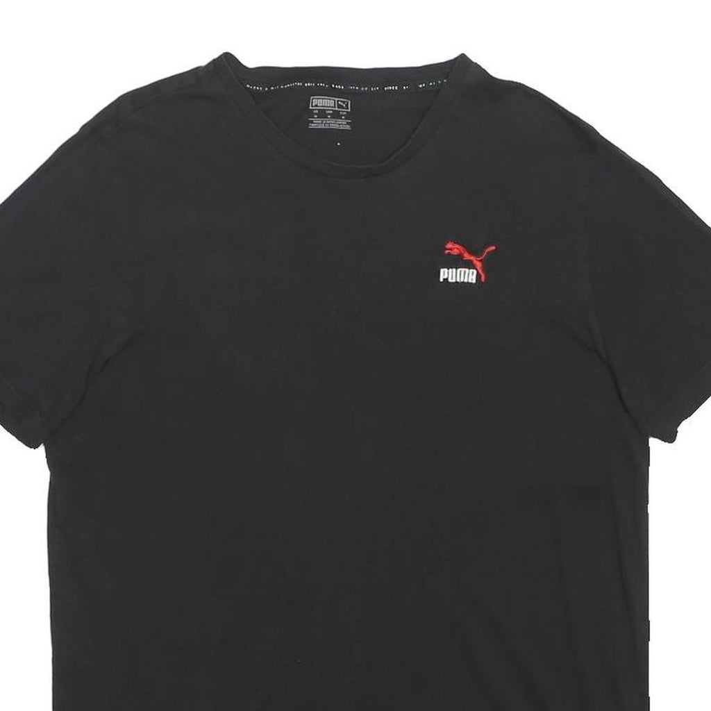 PUMA Mens Black Graphic T-Shirt M Short Sleeve Crew Neck Casual Cotton Blend