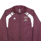 ADIDAS Mens Maroon & White Softball Team Zip Jacket S Polyester Blend Sportswear