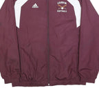 ADIDAS Mens Maroon & White Softball Team Zip Jacket S Polyester Blend Sportswear