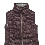 CALVIN KLEIN PERFORMANCE Womens Burgundy Quilted Gilet S Polyester Blend Zip