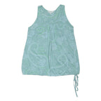 FAT FACE Womens Green Printed Sleeveless Scoop Neck Top UK 12 Casual Summer
