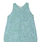 FAT FACE Womens Green Printed Sleeveless Scoop Neck Top UK 12 Casual Summer