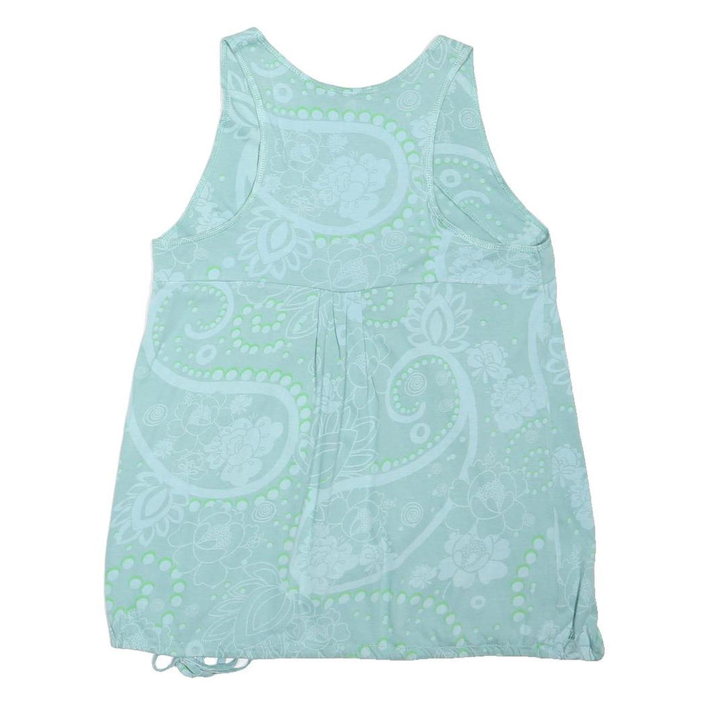 FAT FACE Womens Green Printed Sleeveless Scoop Neck Top UK 12 Casual Summer
