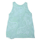 FAT FACE Womens Green Printed Sleeveless Scoop Neck Top UK 12 Casual Summer