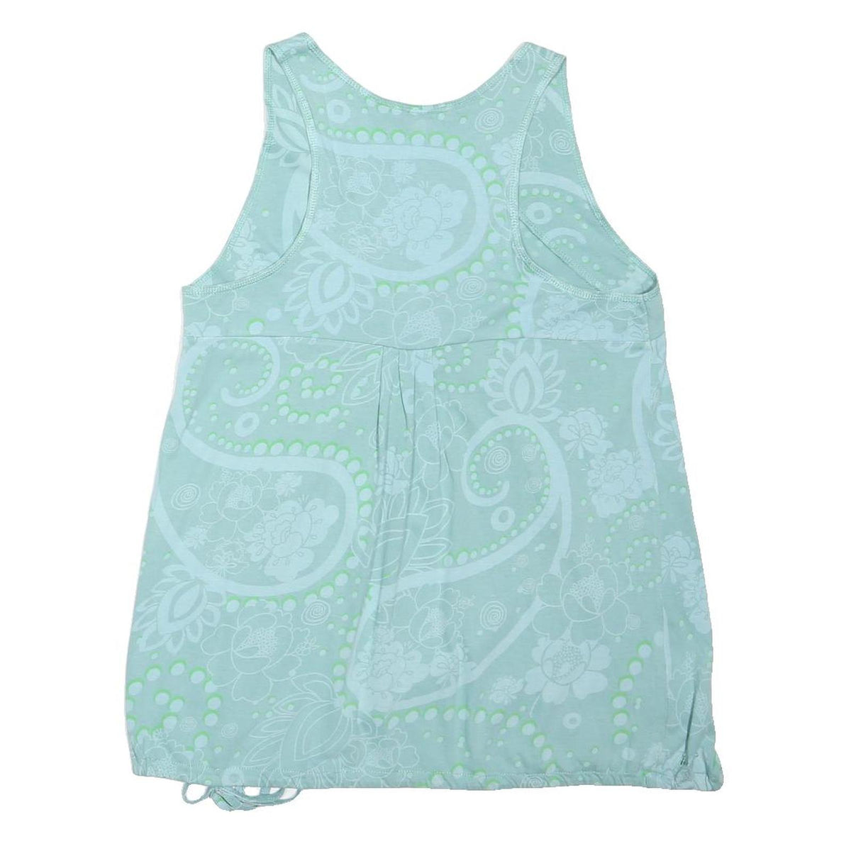 FAT FACE Womens Green Printed Sleeveless Scoop Neck Top UK 12 Casual Summer