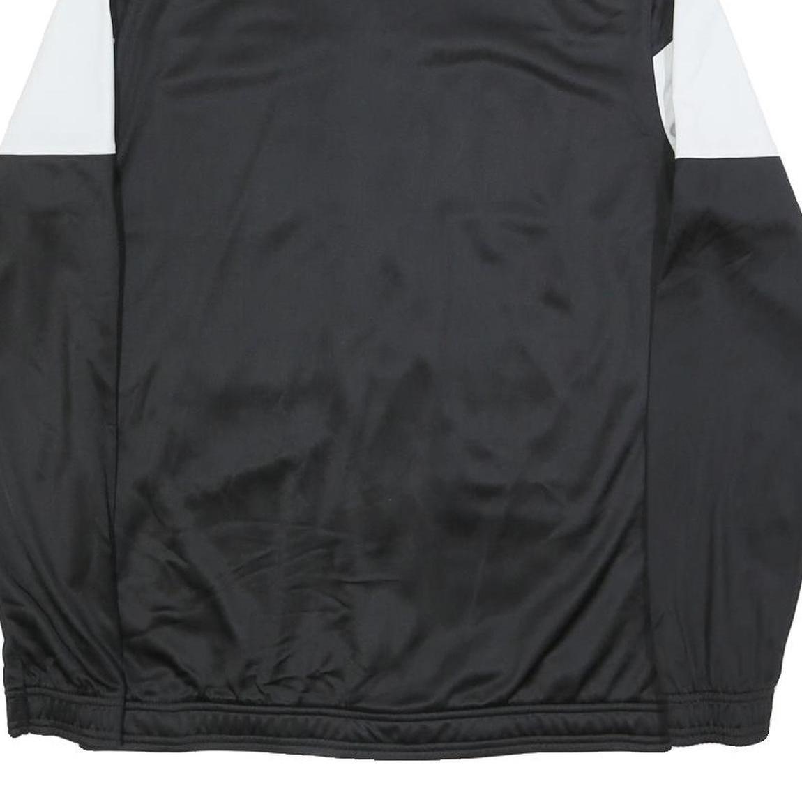 REEBOK Mens Black & White Track Jacket M Polyester Zip Plain Sports Casual