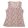 Womens Printed Top Purple Sleeveless Floral L
