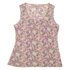 Womens Printed Top Purple Sleeveless Floral L