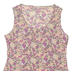 Womens Printed Top Purple Sleeveless Floral L