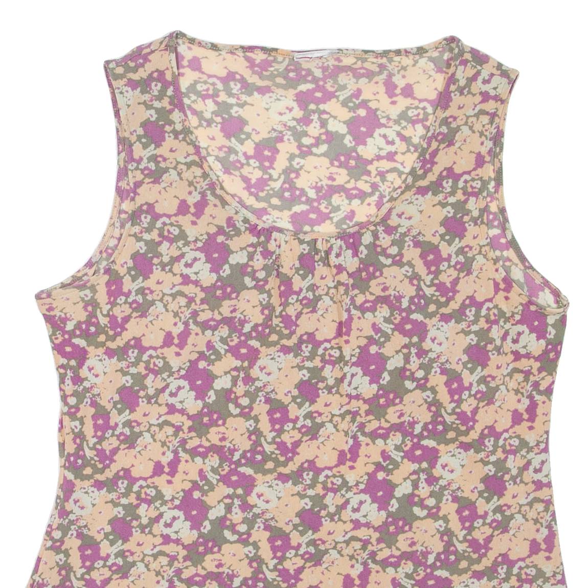 Womens Printed Top Purple Sleeveless Floral L