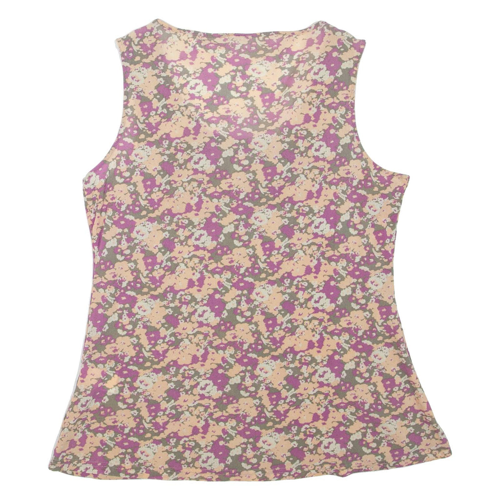 Womens Printed Top Purple Sleeveless Floral L