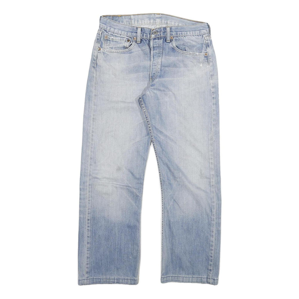 LEVI'S 501 Mens Light Blue Regular Straight Denim Stone Wash Jeans W31 L27