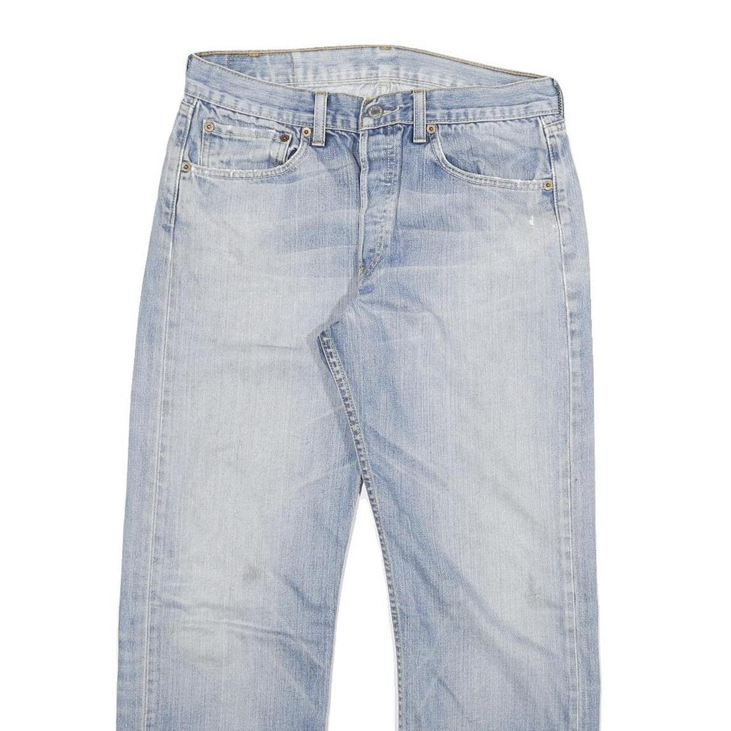 LEVI'S 501 Mens Light Blue Regular Straight Denim Stone Wash Jeans W31 L27