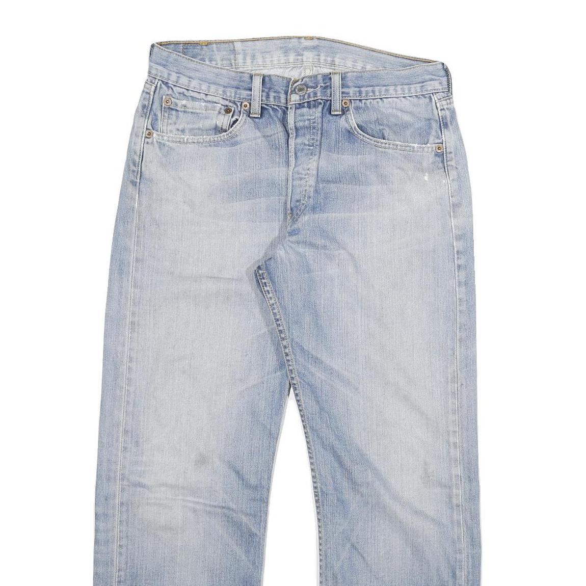 LEVI'S 501 Mens Light Blue Regular Straight Denim Stone Wash Jeans W31 L27